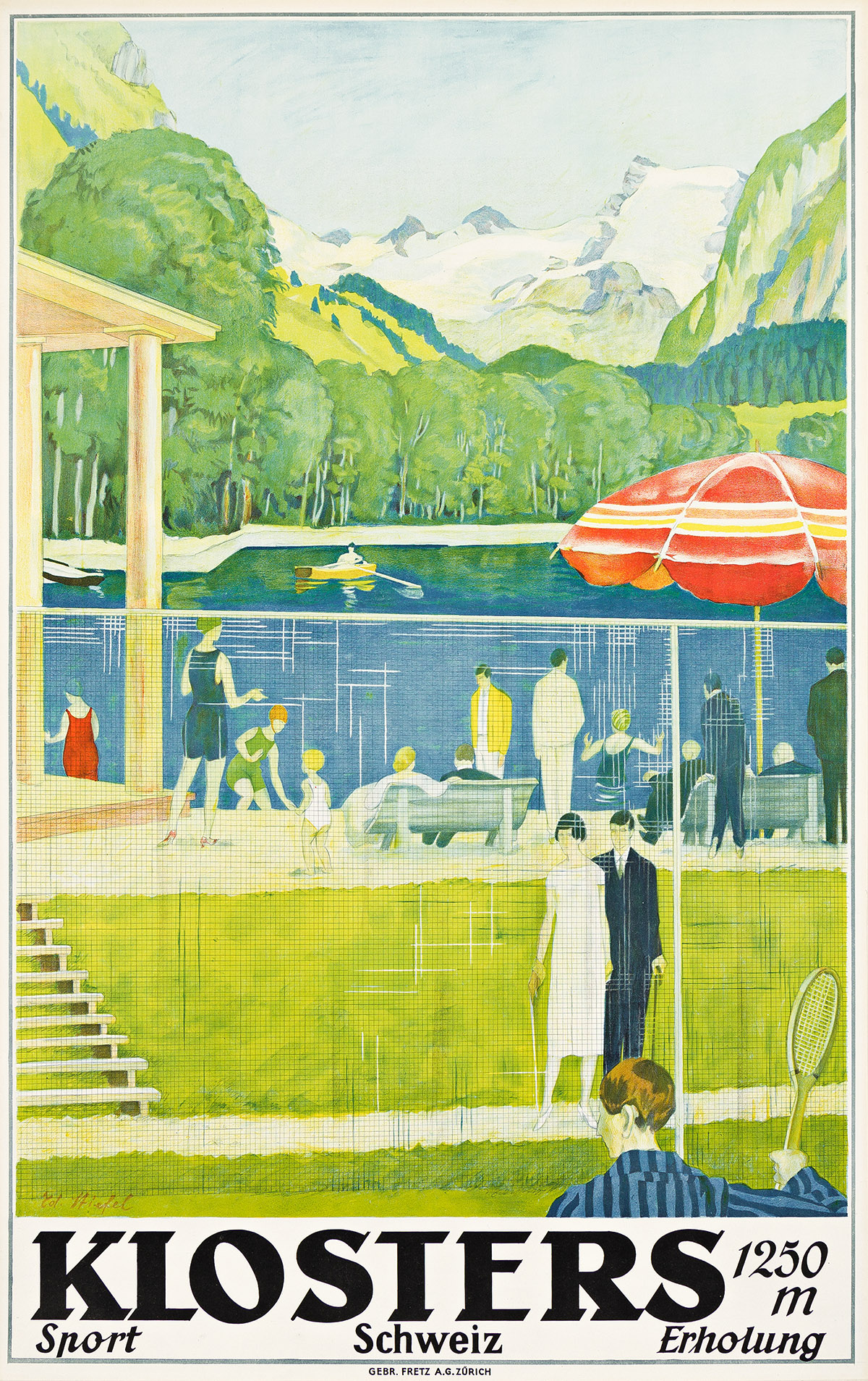 EDUARD STIEFEL (1875-1968). KLOSTERS. 1926. 39¼x25 inches, 99¾x63½ cm. Fretz Bros. Ltd., Zurich.